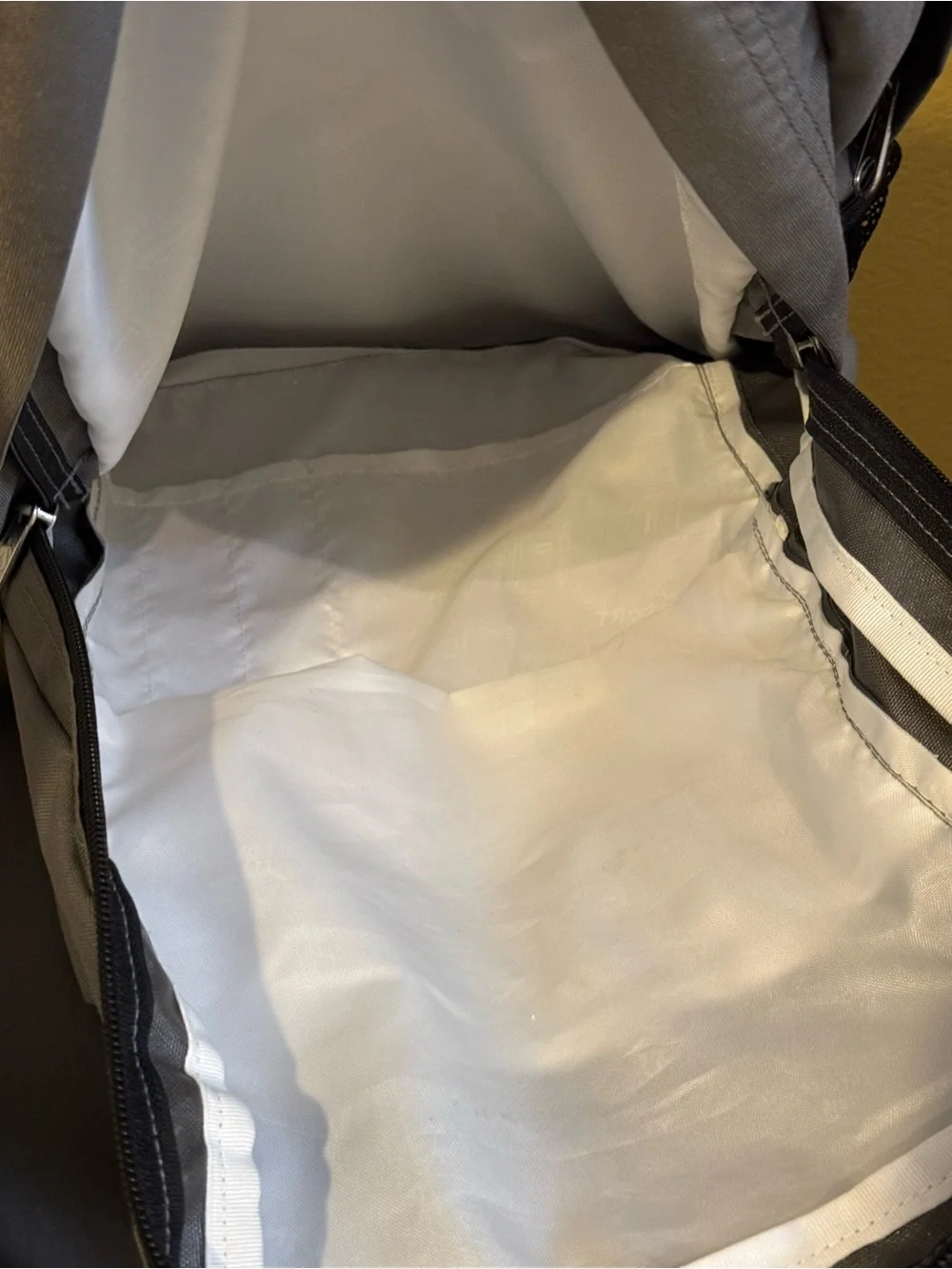 Jansport Light Gray Backpack with Front Logo Patch